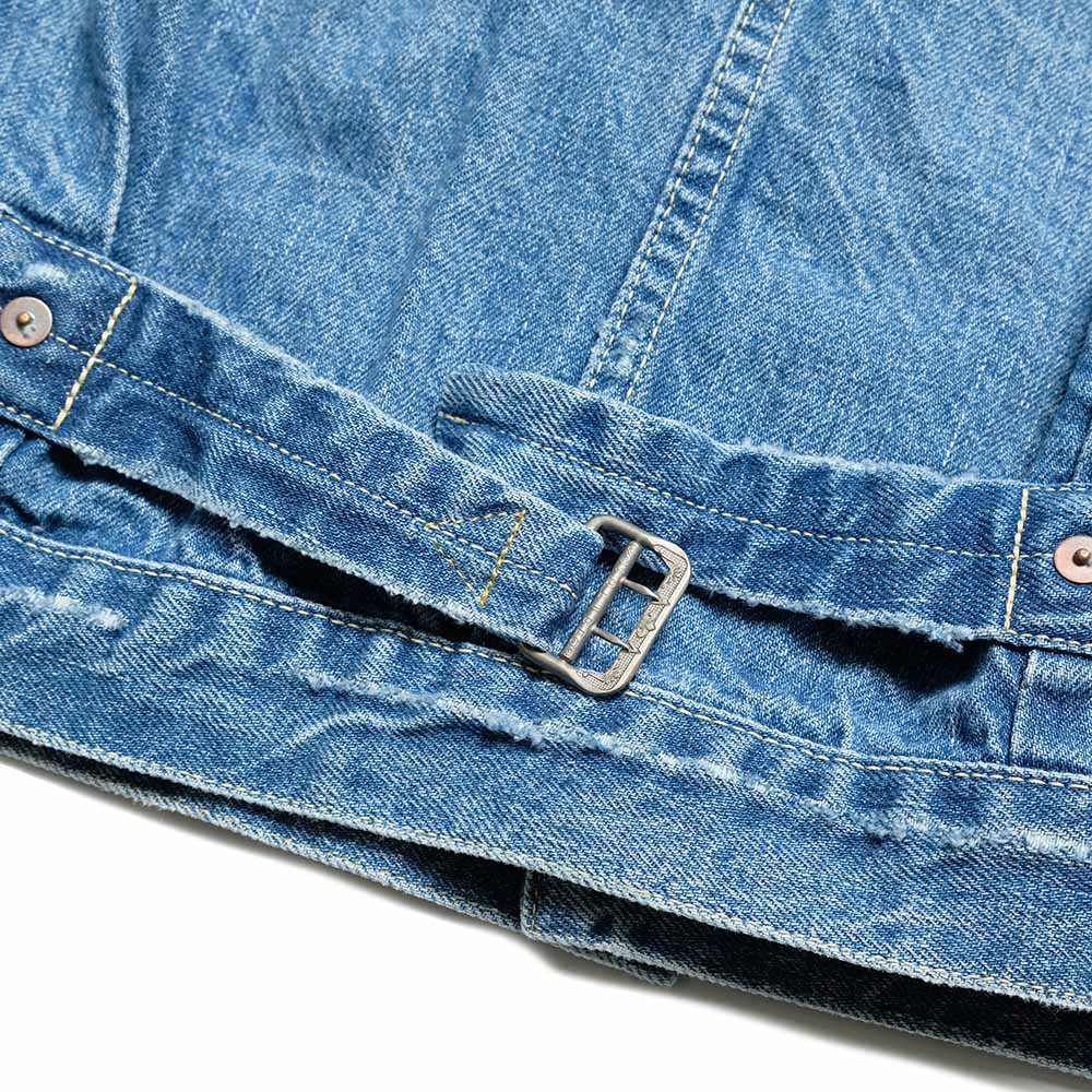 REMI RELIEF - 12oz DENIM WW2 MODEL JACKET - USED BLUE - RN30389034