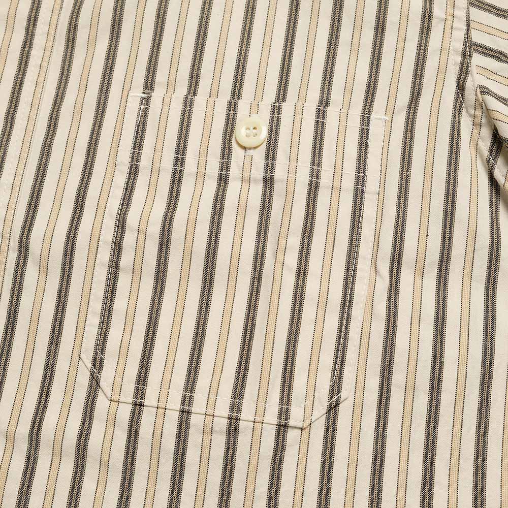 SUGAR CANE - COTTON STRIPE S/S WORK SHIRT - SC39730