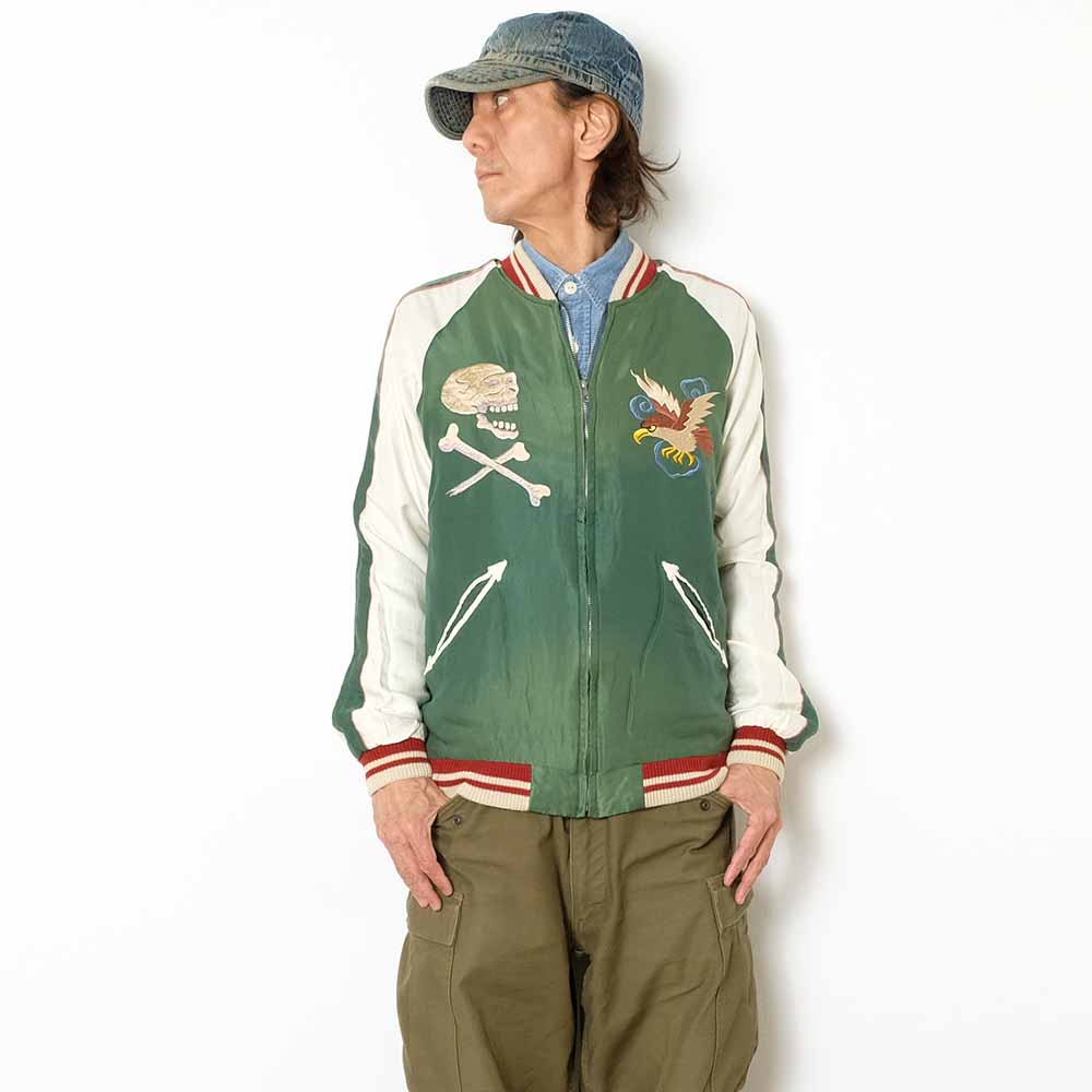 TAILOR TOYO - Acetate Souvenir Jacket AGING MODEL - TIGER HEAD x CHEVY LOVER - TT15878-119