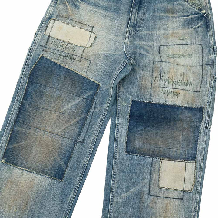 UNIVERSAL OVERALL - 12.75oz CONE DENIM REMAKE PAINTER PANTS - HT2433601-C