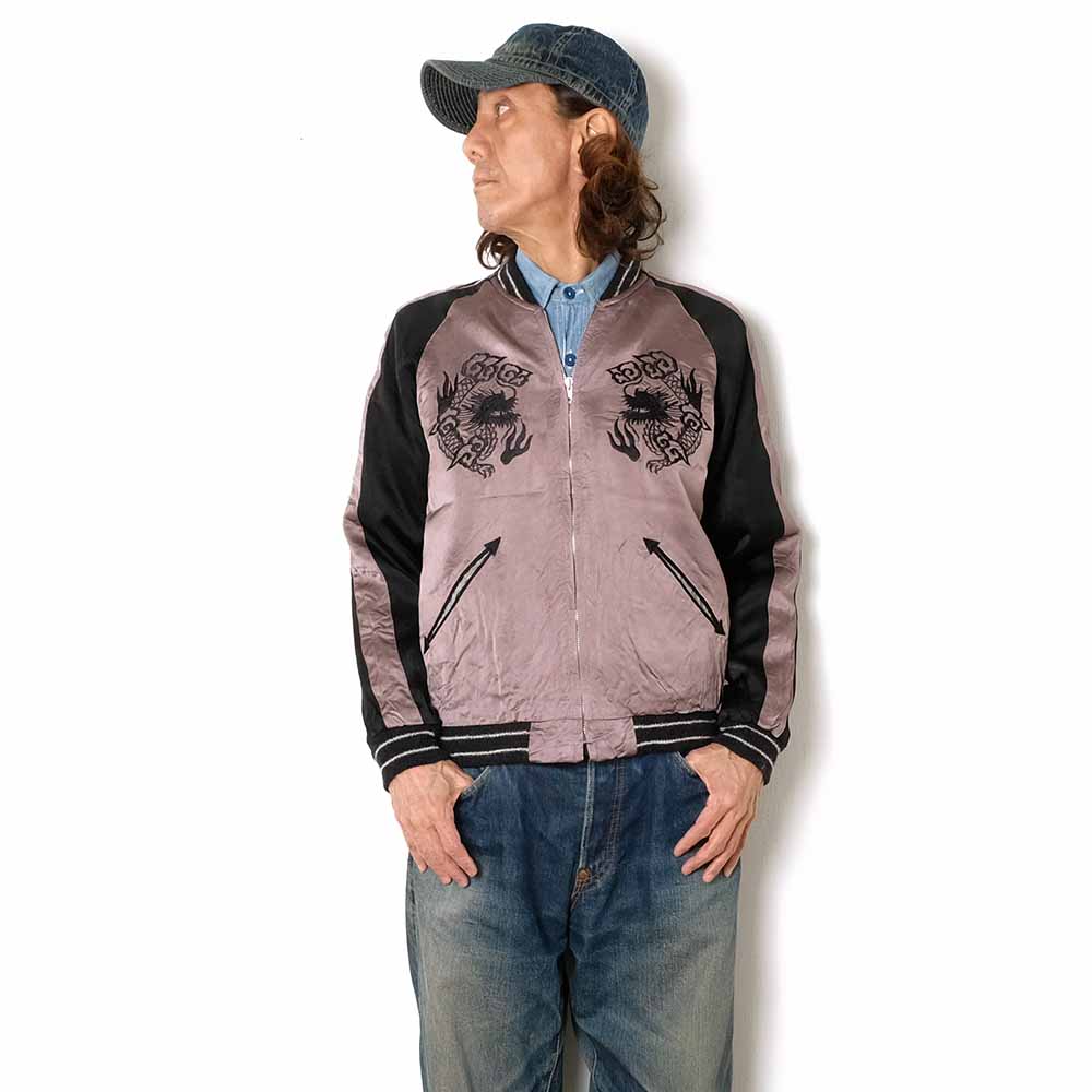 TAILOR TOYO - Acetate Souvenir Jacket - KOSHO ＆ CO. - Special Edition - WHITE TIGER x JAPAN MAP - TT15912-119