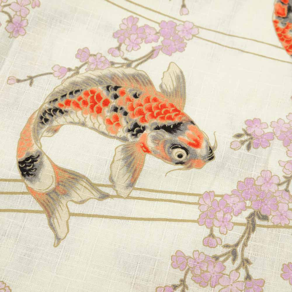 衣櫻 サザンクロス素材 長袖レギュラーシャツ 跳ね鯉 SA1565