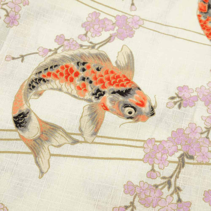 衣櫻 サザンクロス素材 長袖レギュラーシャツ 跳ね鯉 SA1565