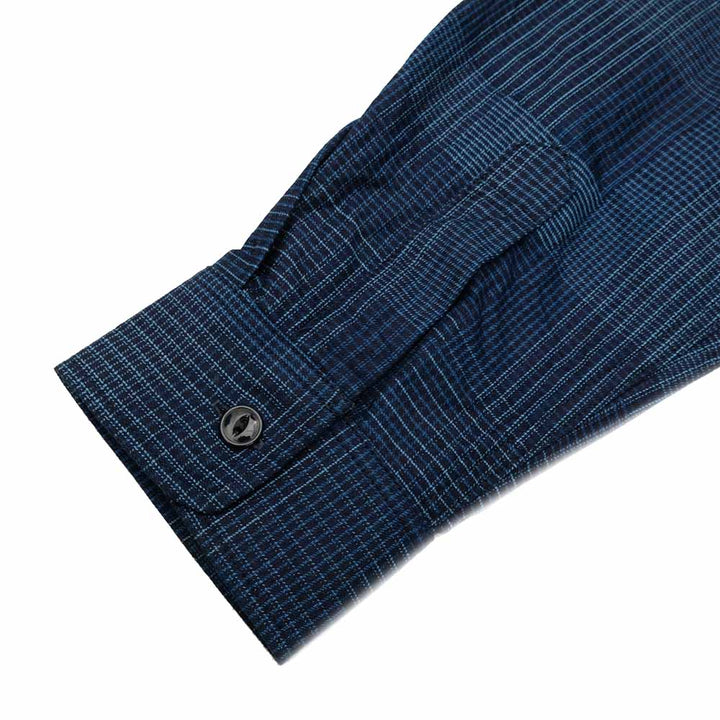 SUGAR CANE - Add Human Labor - INDIGO PATCHWORK L/S WORK SHIRT - SC29588