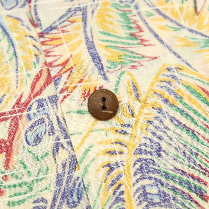 SUN SURF - COTTON LINEN SLUBYARN OPEN SHIRT - COCO PALMS - SS39503