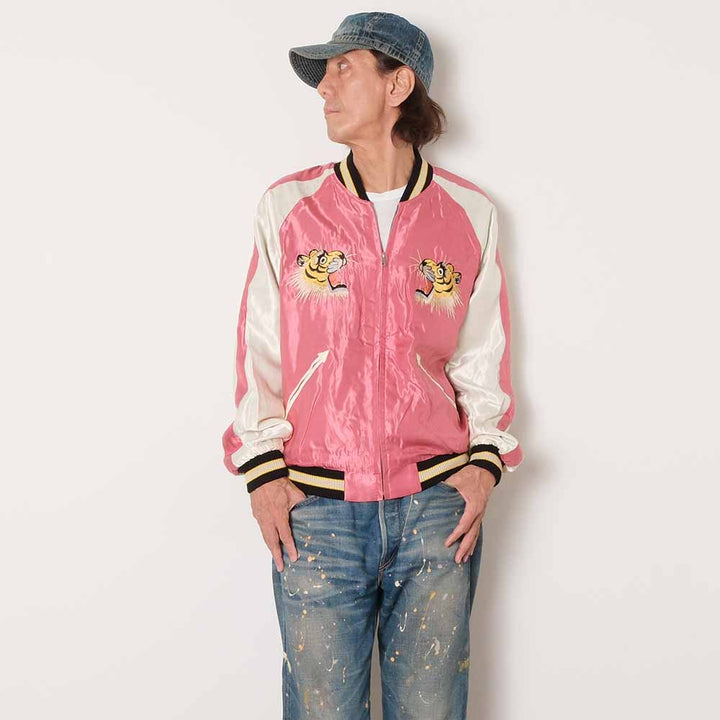 TAILOR TOYO - Acetate Souvenir Jacket - WHITE DRAGON x TIGER HEAD - TT15972-219
