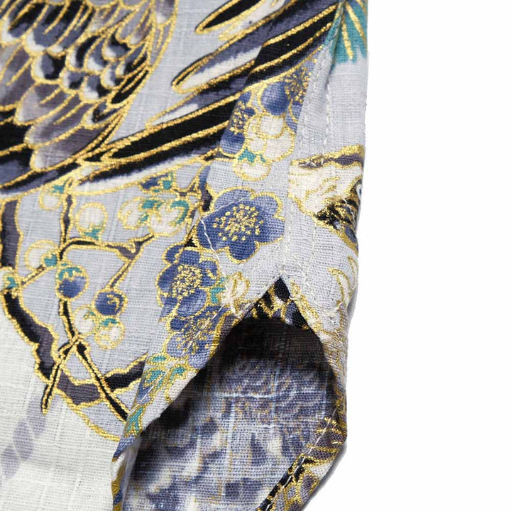 KOROMO ZAKURA - Southern Cloth - Long-Sleeve Regular Shirt - Hawk depicted with Japanese traditional technique, KINSAI-style - SA1727