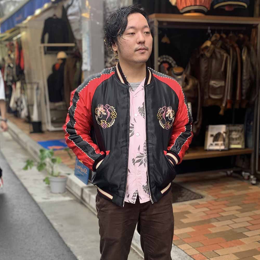 TAILOR TOYO - Acetate Quilted Souvenir Jacket - LANDSCAPE × DUELLING DRAGONS - TT15543-190