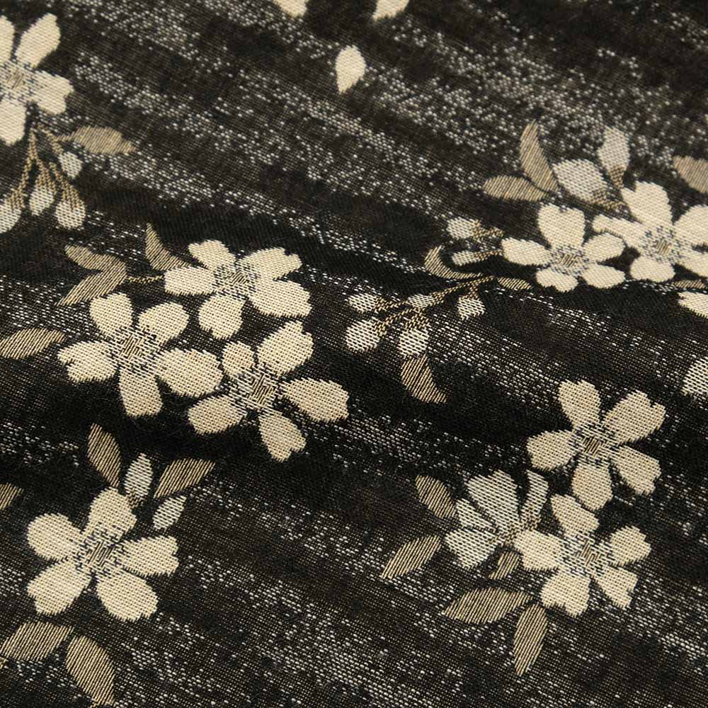 衣櫻 - 二重織ジャガードガーゼ素材 長袖レギュラーカラーシャツ - 夜桜 - SA1593