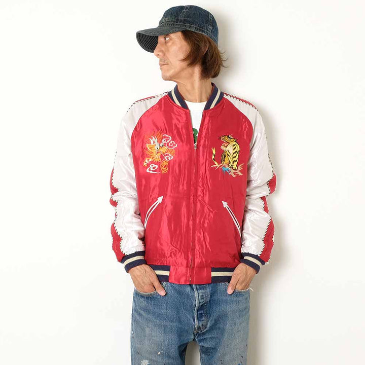 TAILOR TOYO - Acetate Quilted Souvenir Jacket - JAPAN MAP × GOLD DRAGON - TT15791-145