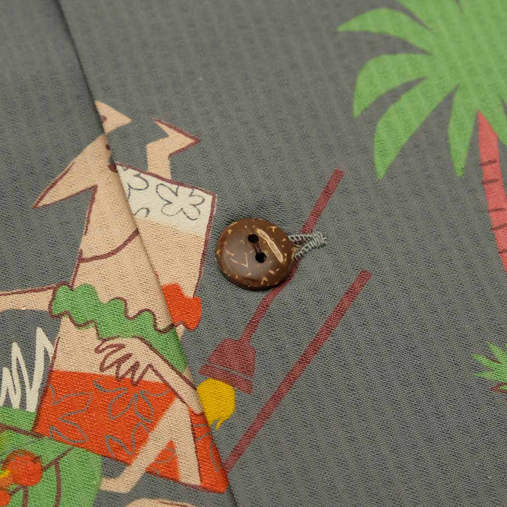 SUN SURF - COTTON SEERSUCKER OPEN SHIRT - TRIP TO HAWAII - by 柳原良平 with MOOKIE SS39537