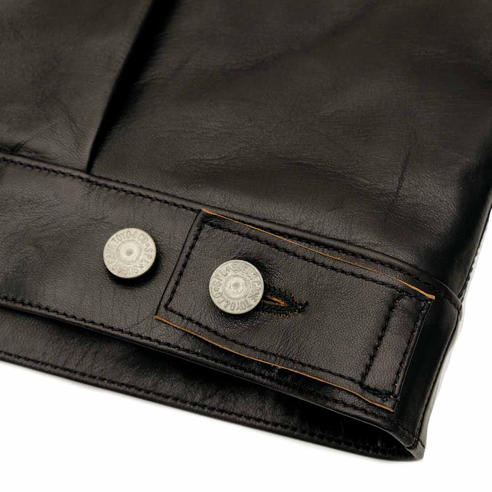 SUGAR CANE - BLACK HORSEHIDE LEATHER JACKET 1953 MODEL - SC80681