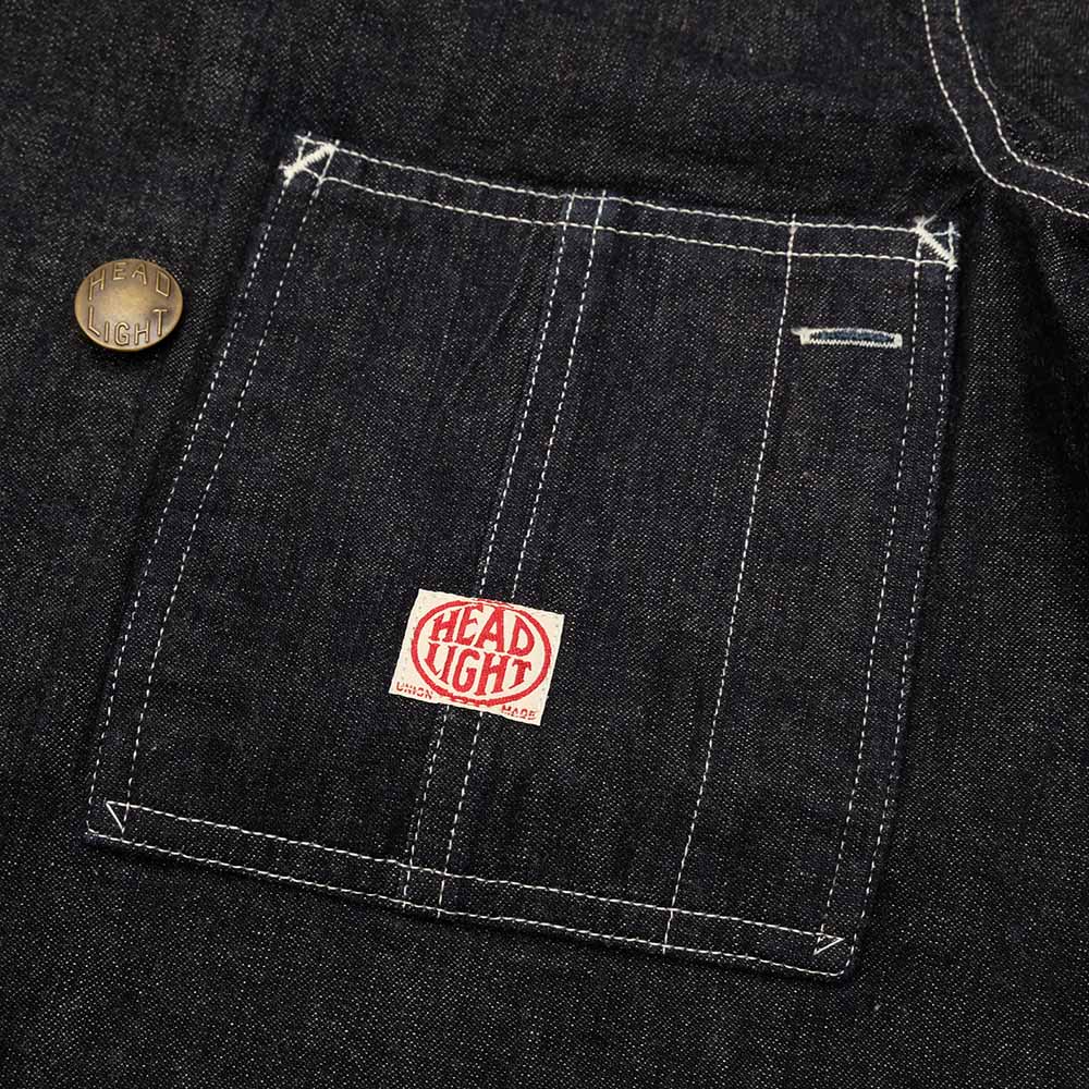 HEADLIGHT - 9.5oz. SPECIAL WEAVE DENIM DOUBLE BREASTED COAT - HD15844