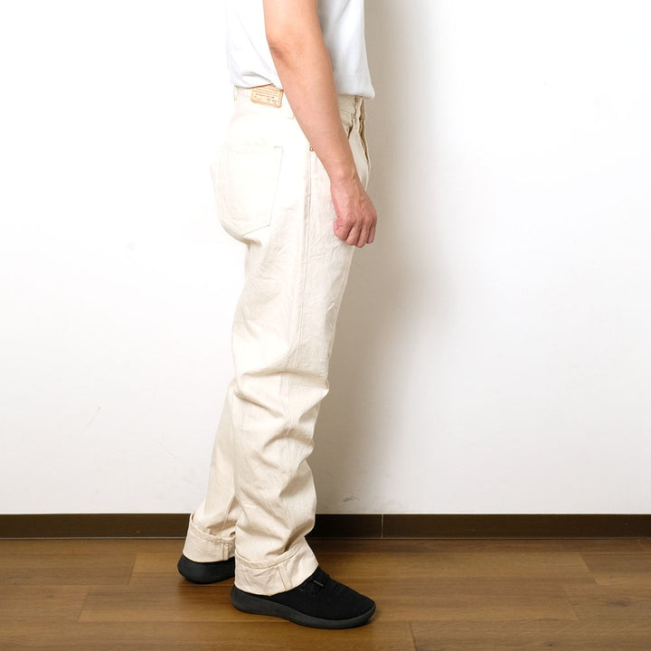 GENERAL THINGS - Button fly Jeans Line 2 Straight - 14oz. White Denim - 120W