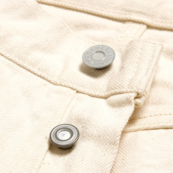 GENERAL THINGS - Button fly Jeans Line 2 Straight - 14oz. White Denim - 120W