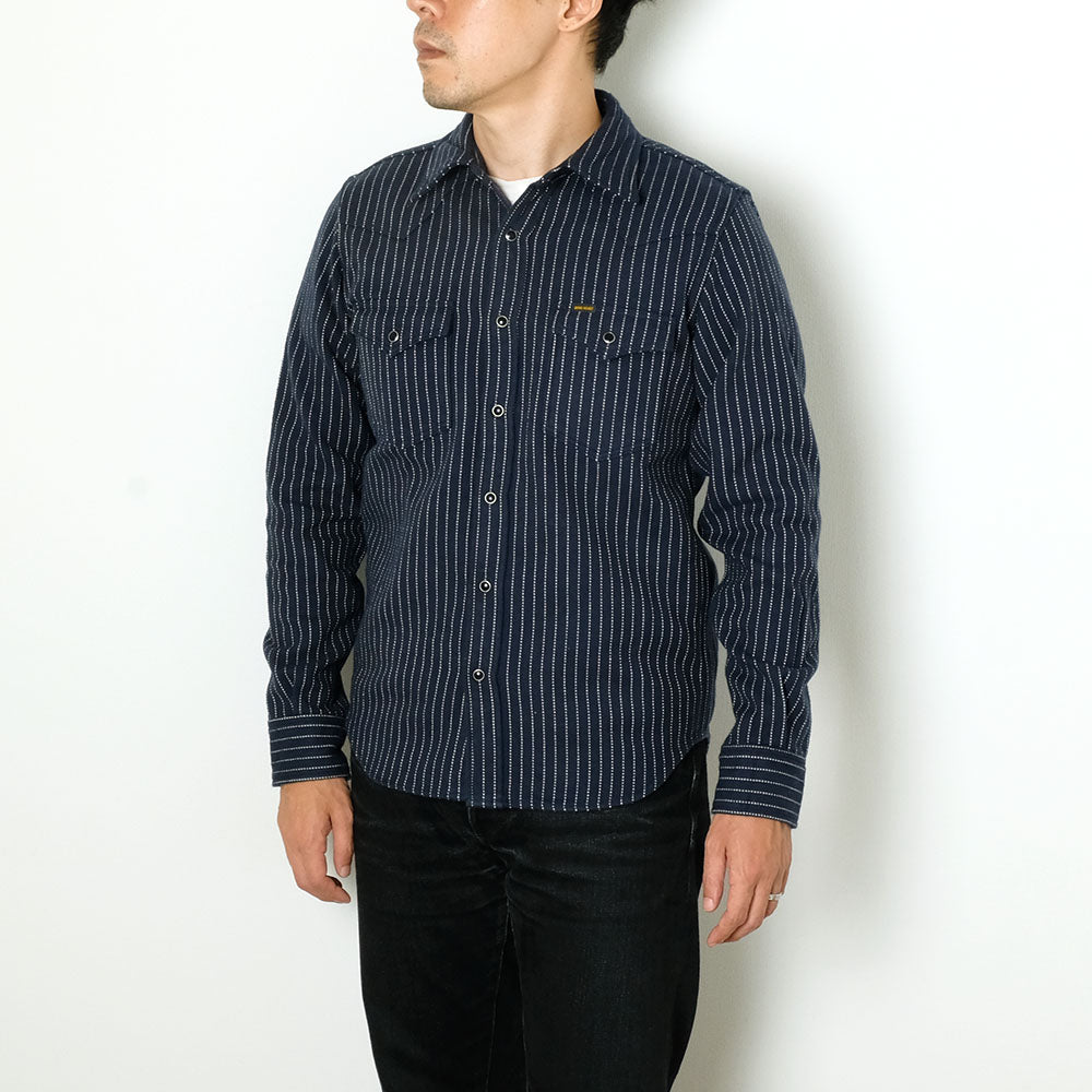 IRON HEART - UHF WESTERN SHIRT - CHALK STRIPE - IHSH-401