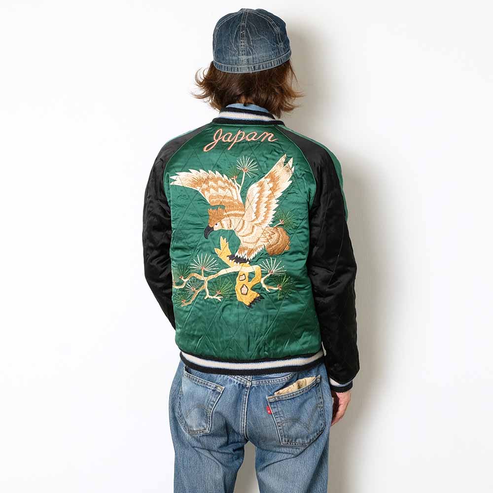 TAILOR TOYO - Mid 1950s Style - Velveteen × Acetate Quilted Souvenir Jacket - Stencil Paint - TOYO ENTERPRISE 60th Anniversary - Special Edition - TIGER HEAD × EAGLE - TT15809