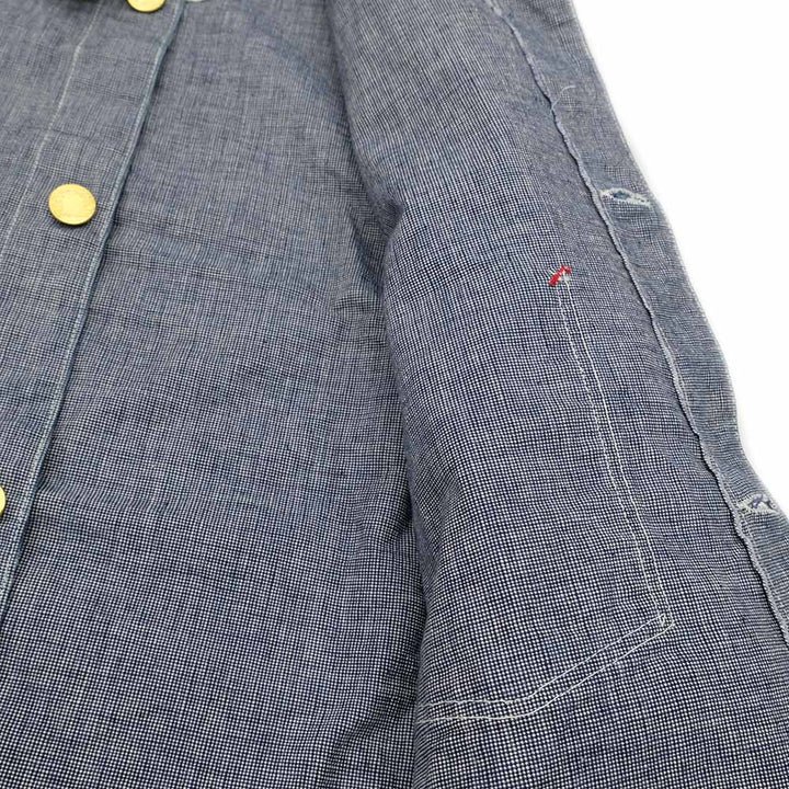 WAREHOUSE - INDOGO PIN-PLAID CHANGE BUTTON COVERALL - 2195