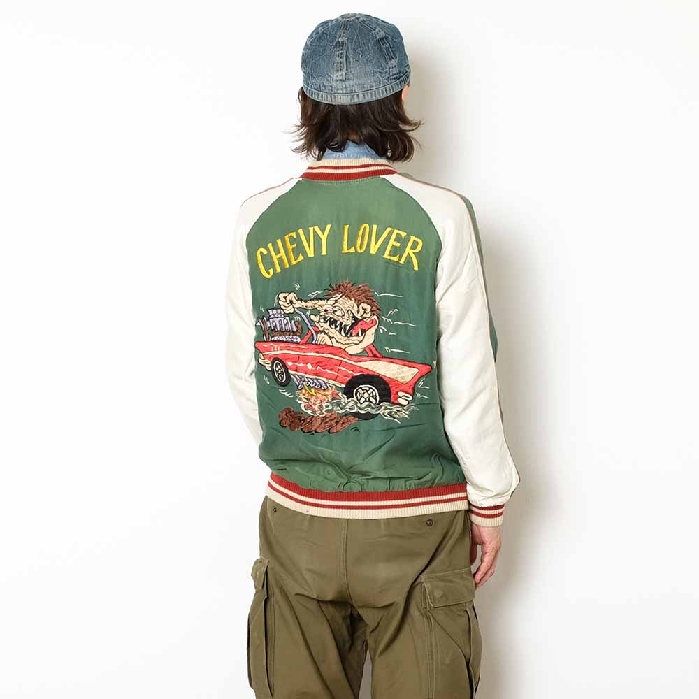 TAILOR TOYO - Acetate Souvenir Jacket AGING MODEL - TIGER HEAD x CHEVY LOVER - TT15878-119