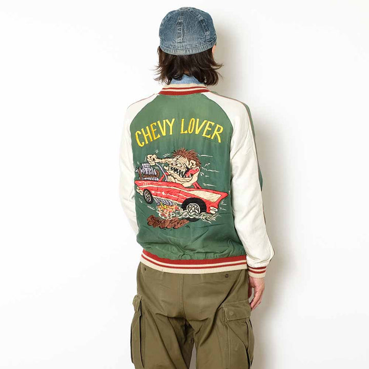 TAILOR TOYO - Acetate Souvenir Jacket AGING MODEL - TIGER HEAD x CHEVY LOVER - TT15878-119