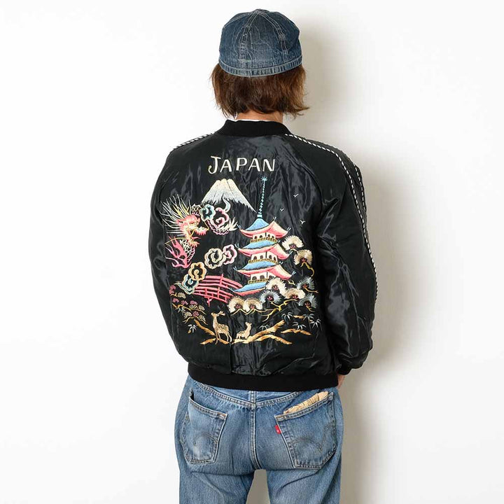 TAILOR TOYO - Acetate Quilted Souvenir Jacket - WHITE TIGER × LANDSCAPE - TT15791-159