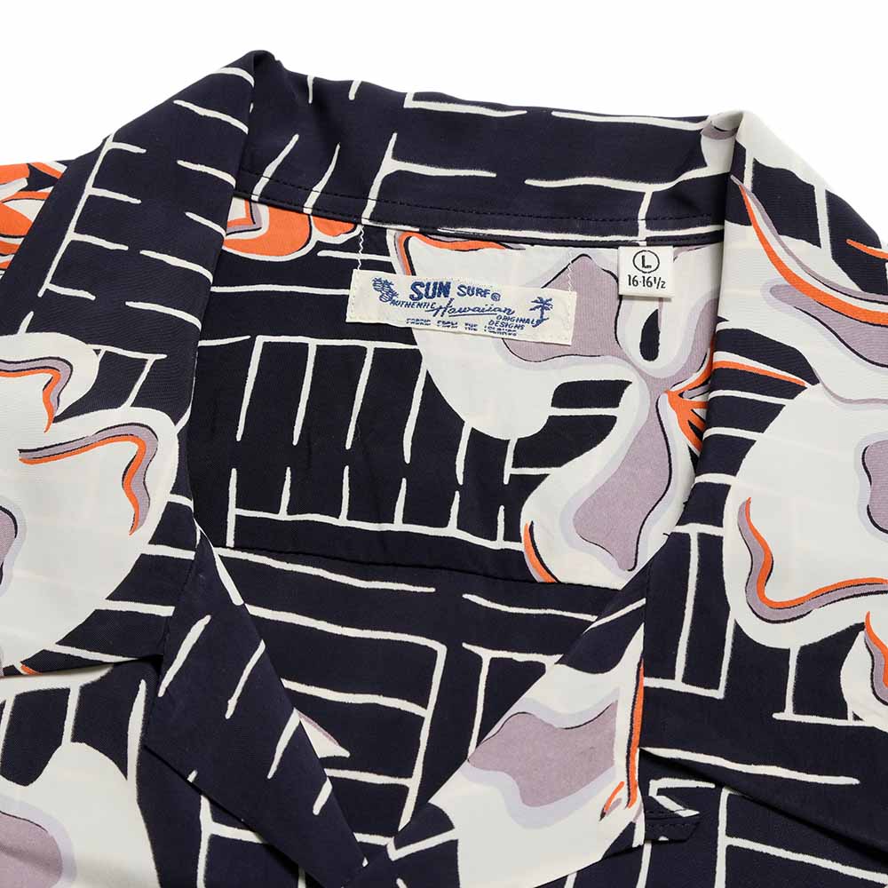 SUN SURF - S/S RAYON HAWAIIAN SHIRT - WHITE GINGER - SS39615