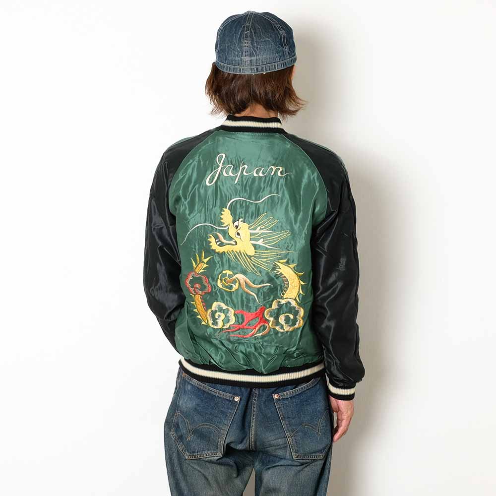 TAILOR TOYO - Velveteen - Two-tone - x Acetate Souvenir Jacket - TIGER HEAD x GOLD DRAGON - TT15795-119