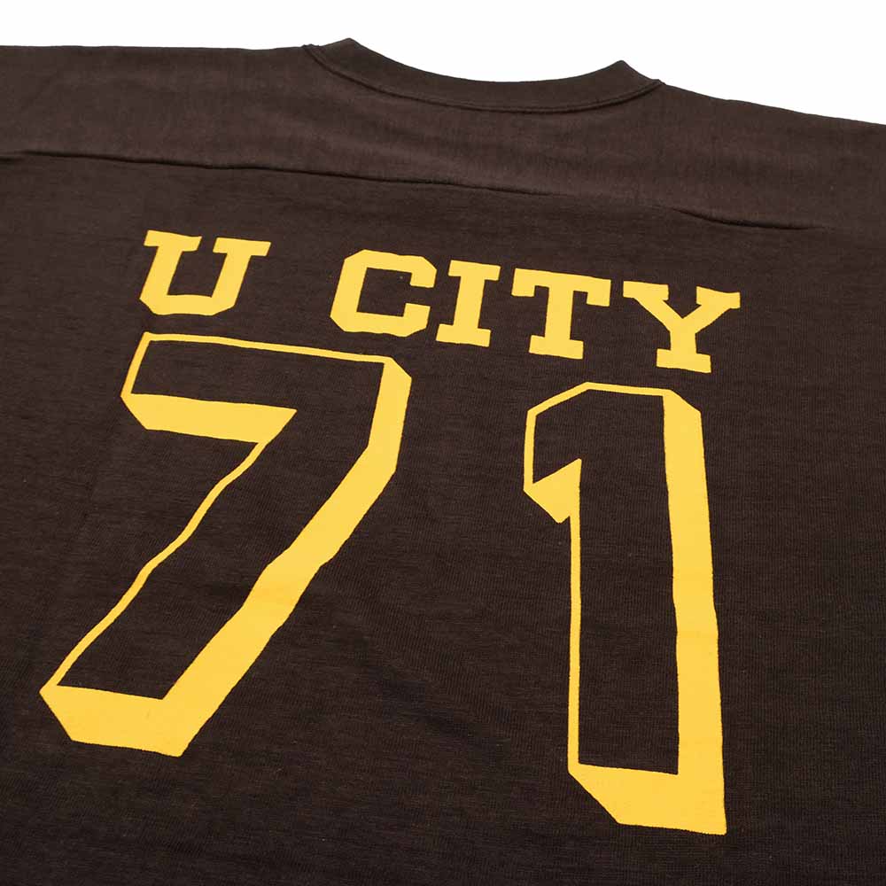 WAREHOUSE - 7/10 SLEEVE FOOTBALL T-SHIRT - U CITY - 4063U-25