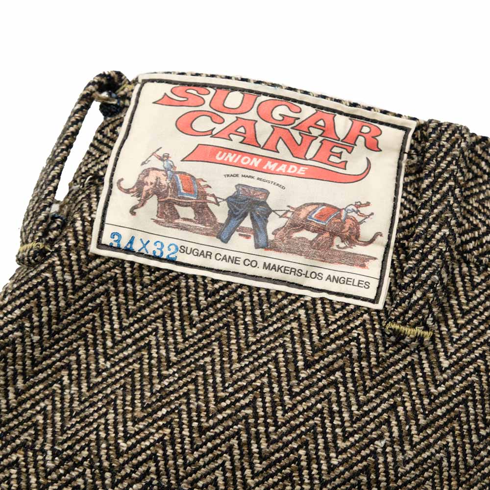 SUGAR CANE - FICTION ROMANCE - 16.7oz. INDIGO TWEED WORK PANTS - SC42609
