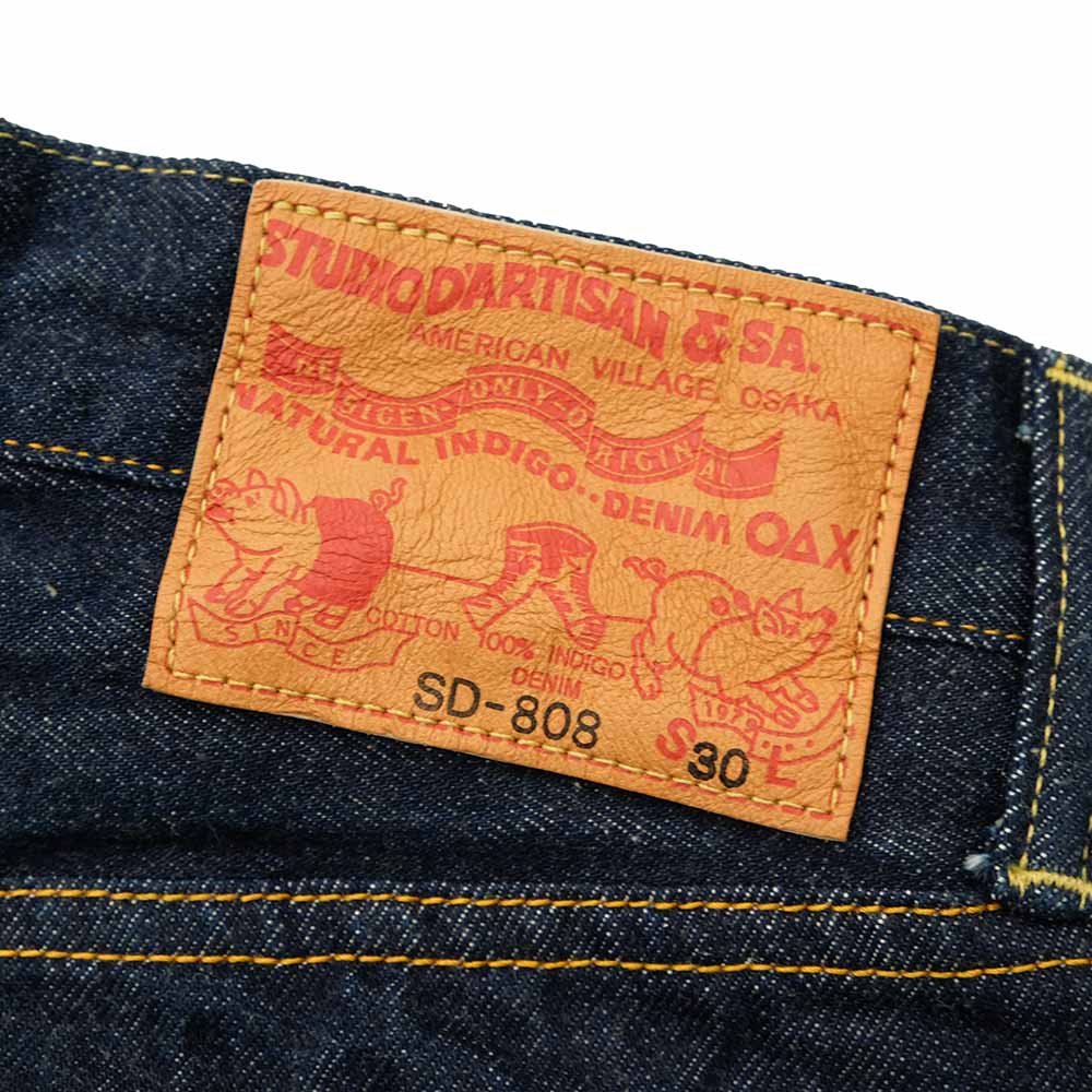 STUDIO D’ARTISAN - 15oz. Natural Indigo Relaxed Tapered Jeans - SD-808