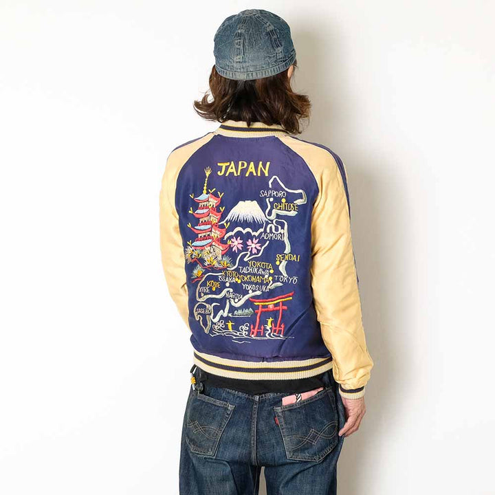 TAILOR TOYO - Acetate Souvenir Jacket - EAGLE ＆ DRAGON x JAPAN MAP - (AGING MODEL) - TT15907-125