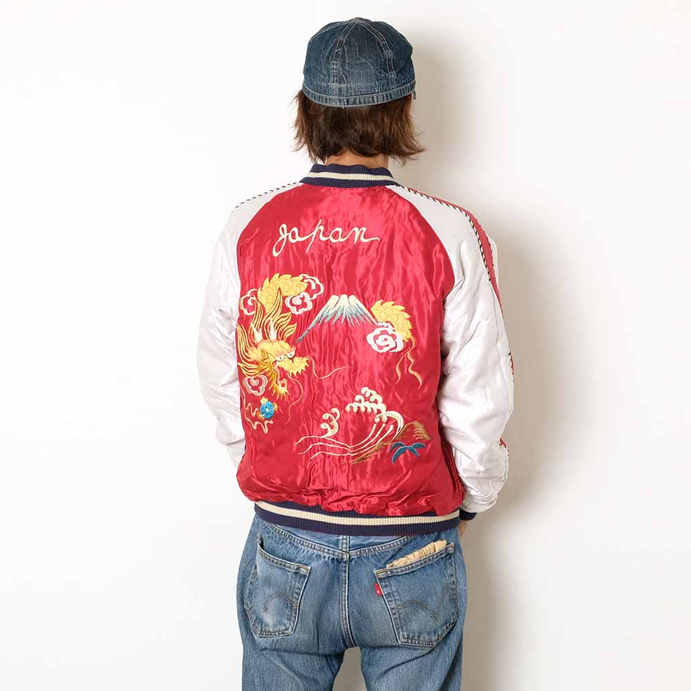 TAILOR TOYO - Acetate Quilted Souvenir Jacket - JAPAN MAP × GOLD DRAGON - TT15791-145