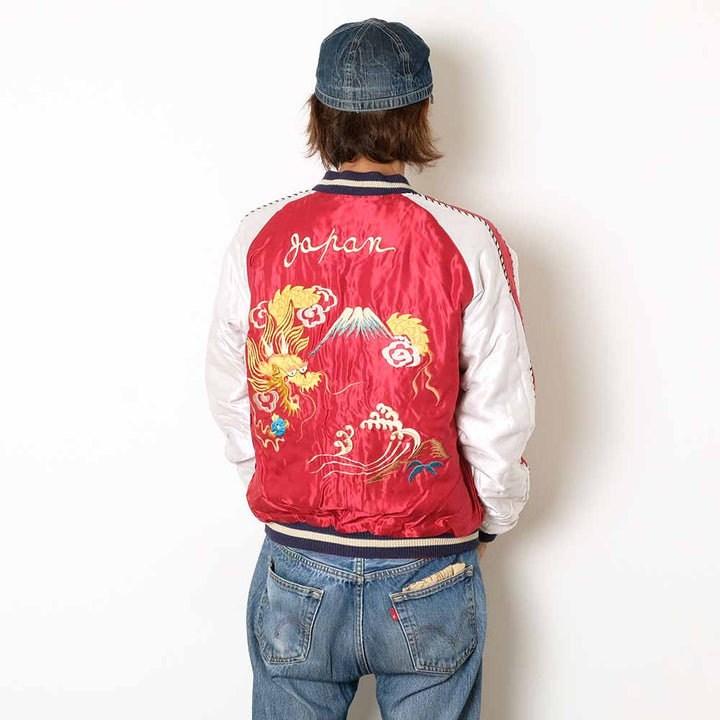 TAILOR TOYO - Acetate Quilted Souvenir Jacket - JAPAN MAP × GOLD DRAGON - TT15791-145