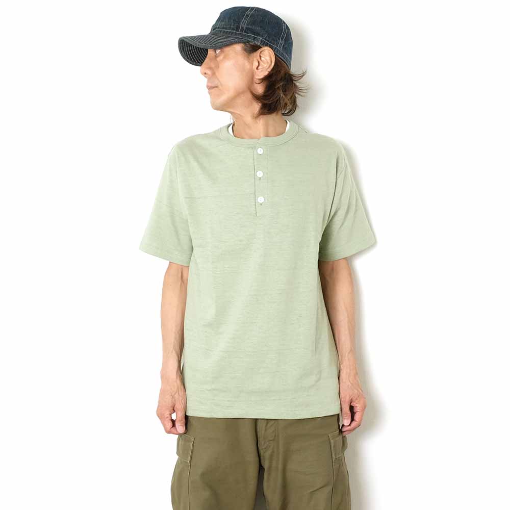 Warehouse - Lot.4601 HENLEY NECK T-SHIRT - 4601HE-25