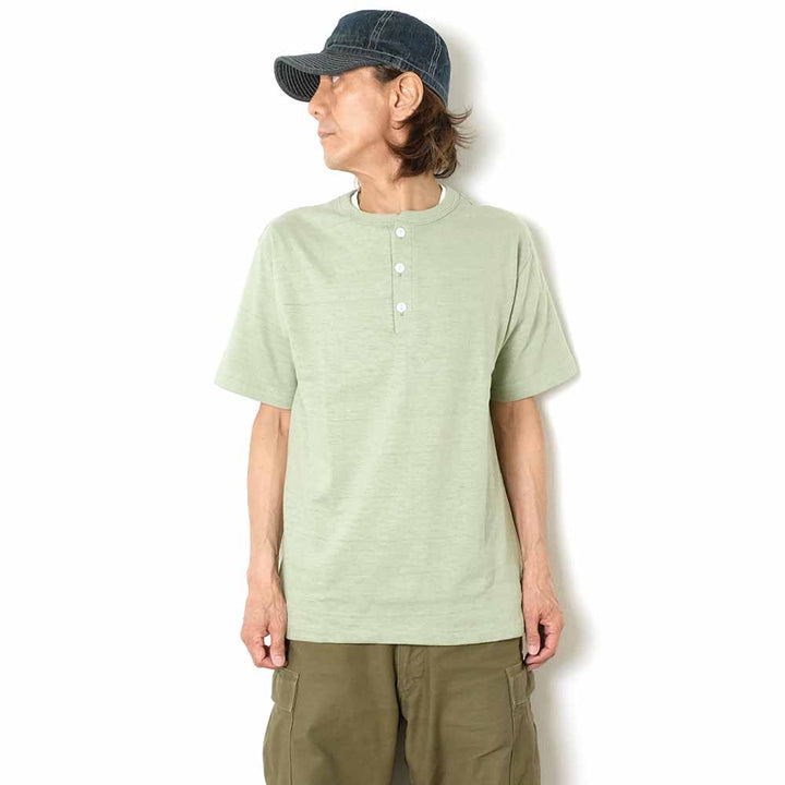 Warehouse - Lot.4601 HENLEY NECK T-SHIRT - 4601HE-25