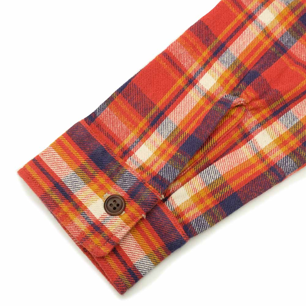 WAREHOUSE - Lot.3022 FLANNEL SHIRTS WITH CHINSTRAP - G柄 - ONE WASH - 3022G-23