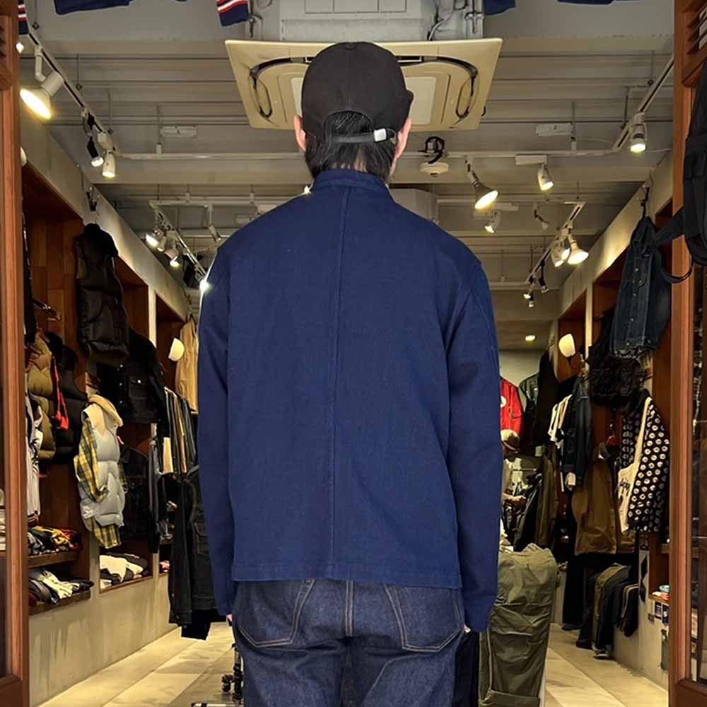 BLUE BLUE JAPAN - Honnai(Natural Indigo) Nijuu(Double-Weave) Sasiko Orienntaru(Oriental) Jaket - 1016589
