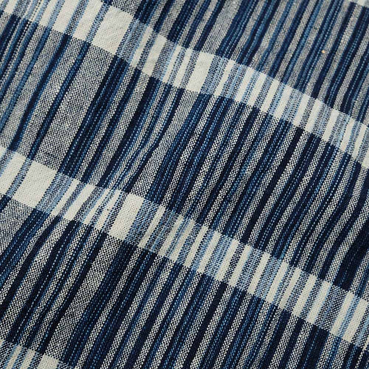 SUGAR CANE - FICTION ROMANCE 5oz. INDIGO PLAID WORK SHIRT - SC29591