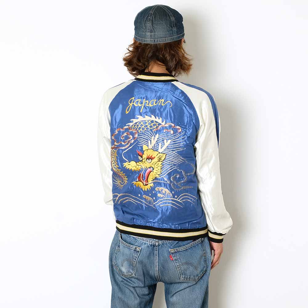 TAILOR TOYO - Acetate Souvenir Jacket - WHITE TIGER × GOLD DRAGON - TT15790-119