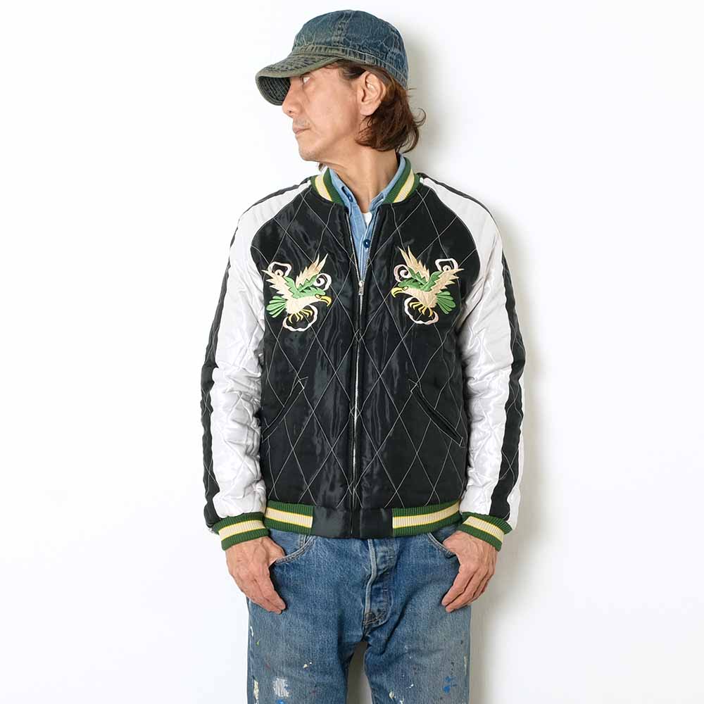 TAILOR TOYO - Mid 1950s Style Velveteen Souvenir Jacket - SPIDERWEB, SNAKE & SKULL × DRAGON & TIGER - TT15666