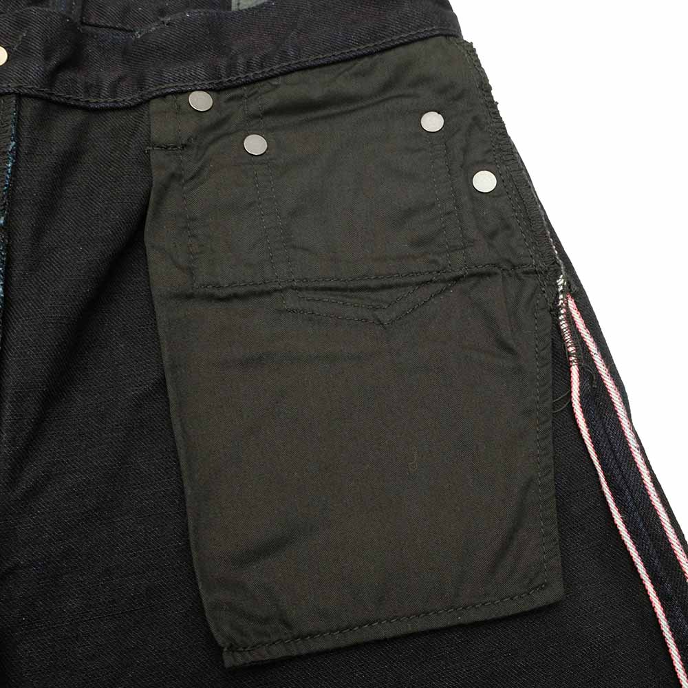 MOMOTARO JEANS - 15.7oz INDIGO × BLACK DENIM - NARROW TAPERED - MXJE3100