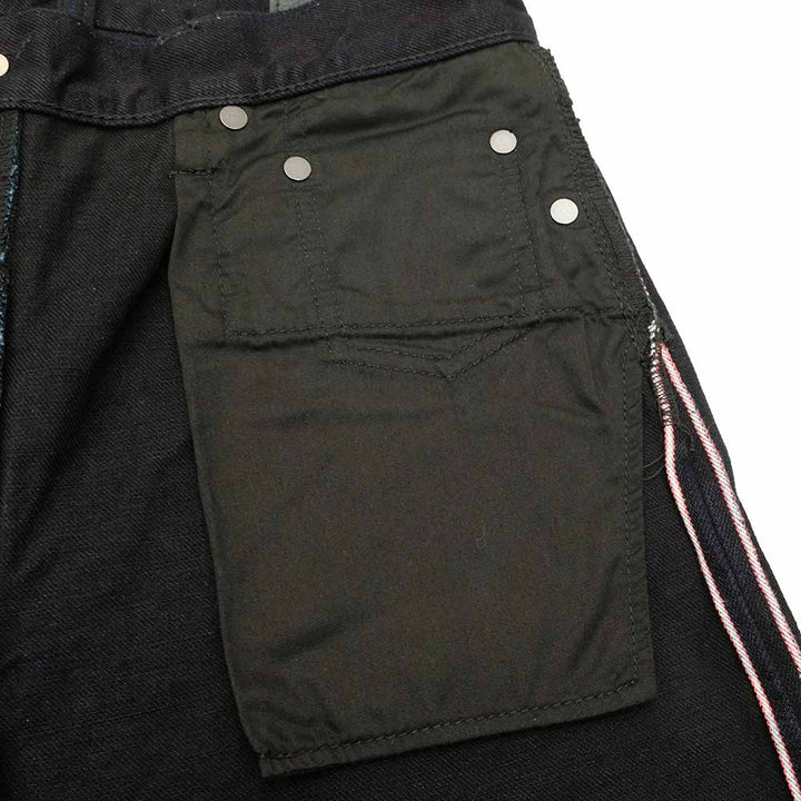 MOMOTARO JEANS - 15.7oz INDIGO × BLACK DENIM - NARROW TAPERED - MXJE3100