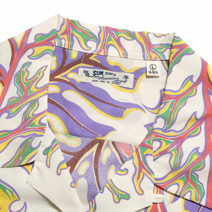 SUN SURF - S/S RAYON HAWAIIAN SHIRT - MONSTERA BORDER - SS39622