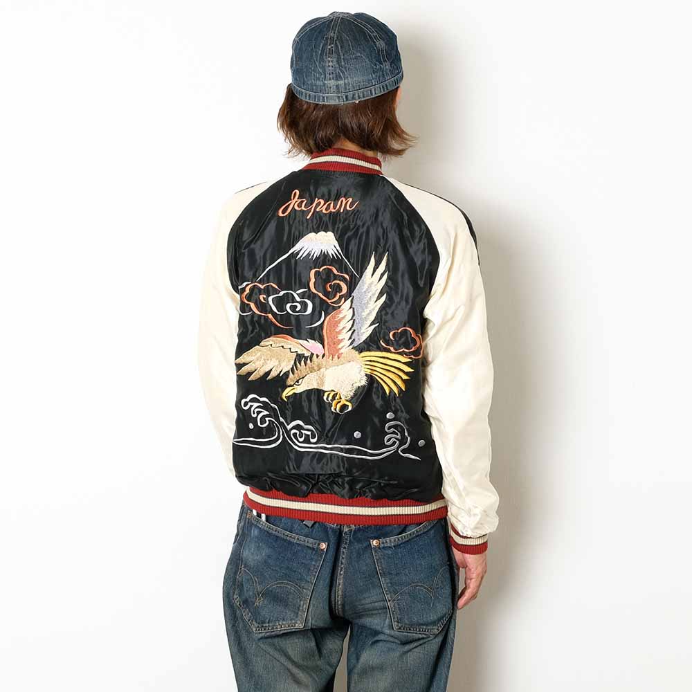 TAILOR TOYO - Velveteen - Two-tone - x Acetate Souvenir Jacket - WHITE DRAGON x EAGLE - TT15795-128