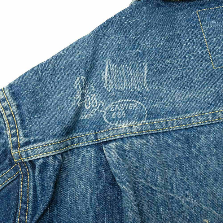 SUGAR CANE - 14.25oz. DENIM JACKET 1953 AGED MODEL CARTOON PAINT - SC15716