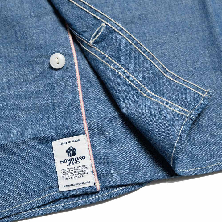 MOMOTARO JEANS - TRIPLE STITCH L/S CHAMBRAY SHIRT - TWO STRIPES - MMLS3000