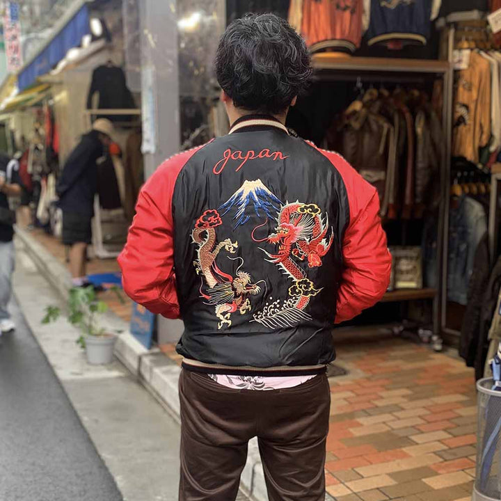 TAILOR TOYO - Acetate Quilted Souvenir Jacket - LANDSCAPE × DUELLING DRAGONS - TT15543-190