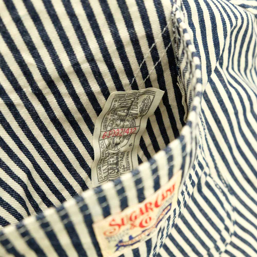 SUGAR CANE - 11oz. HICKORY STRIPE WORK SHORTS - SC52566