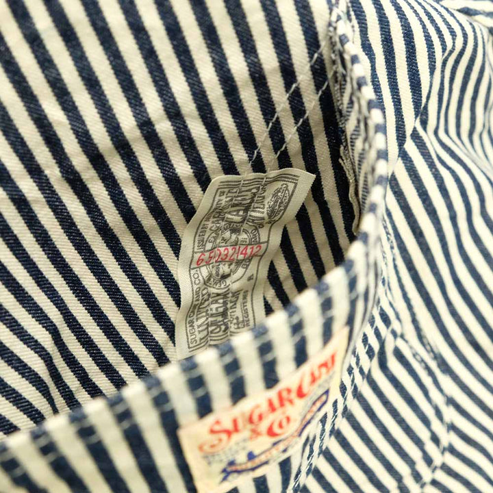 SUGAR CANE - 11oz. HICKORY STRIPE WORK SHORTS - SC52566