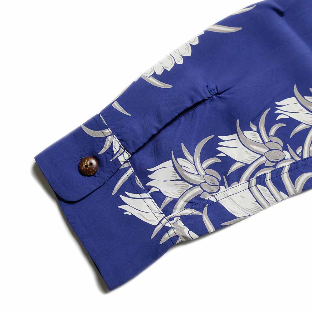 SUN SURF - L/S RAYON HAWAIIAN SHIRT - NIGHT BLOOMING CEREUS BORDER - SS29602